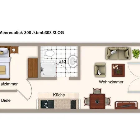 Apartmán Meeresblick Meeresblick 308 Ostseebad Kühlungsborn
